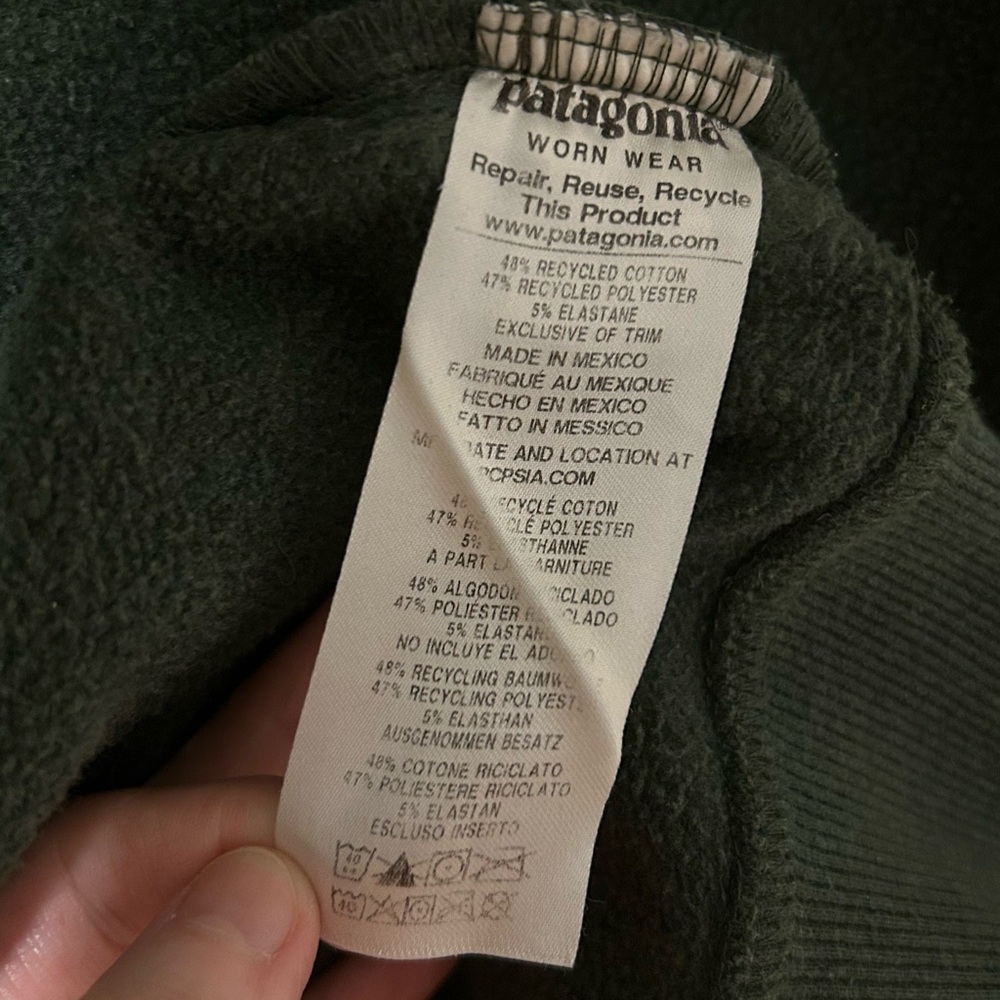 Patagonia Men’s Fitz Roy Horizons Uprisal Crew Sweatshirt Green Size S - Picture 10 of 12